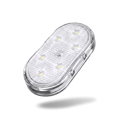 Stealthglow wireless LED car interior light, single unit with six LEDs and a central touch sensor
